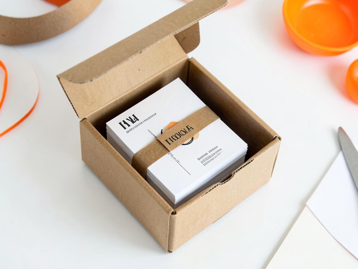 Printed cards packed in a delivery box
