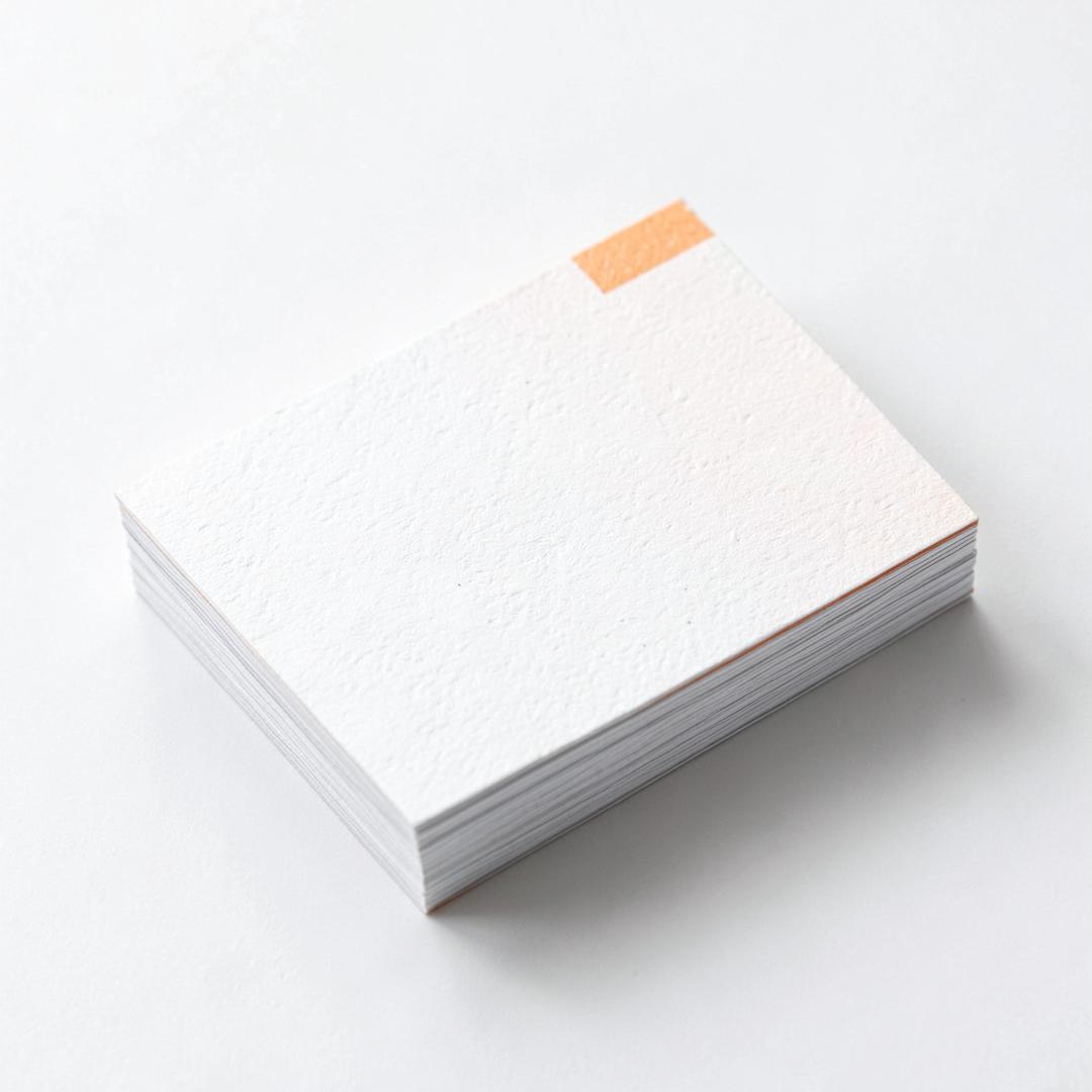 Stack of thick cotton business cards